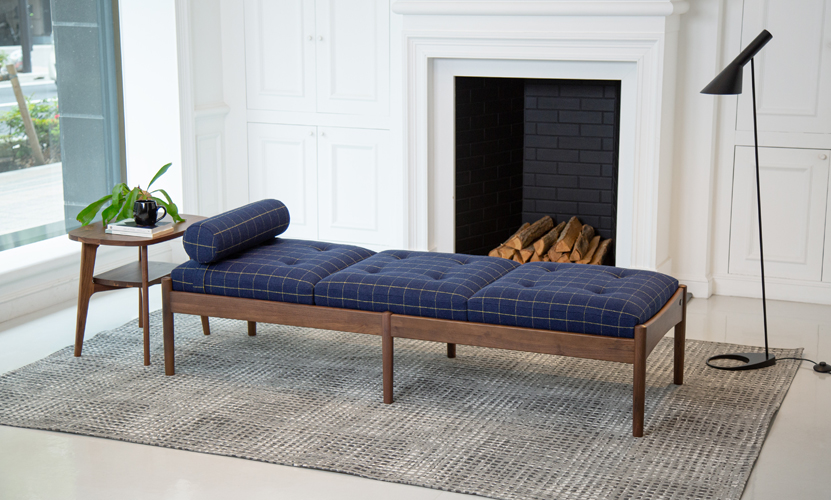 maruni マルニ家具◾️木製フレーム 座面カバーリング式 長椅子 