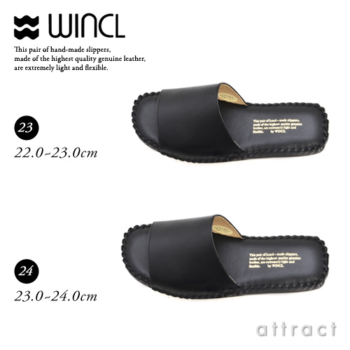 WINCL ウィンクル Leather Slippers レザースリッパ 前あきタイプ 全5